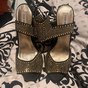 Steve Madden Gold Rhinestone Heels